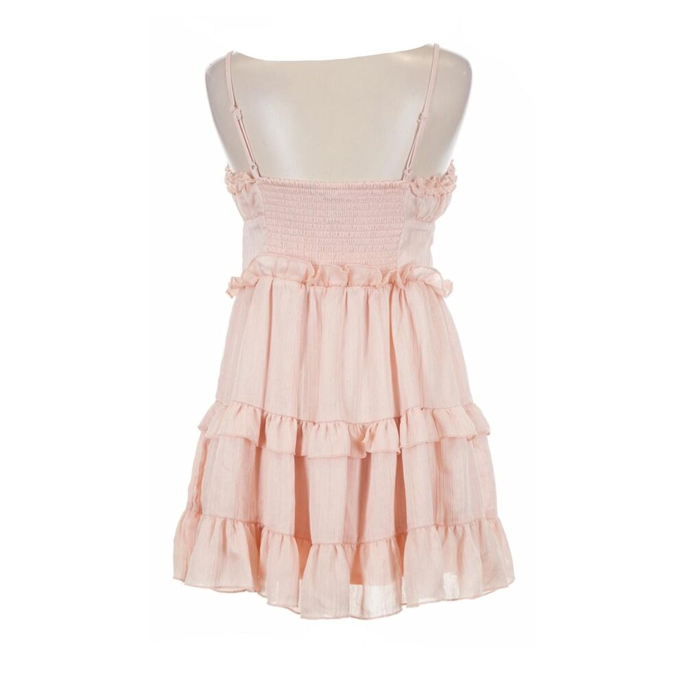 Wild Fable Peach Spaghetti Strap Ruffle Dress Size MD Milkmaid Wedding Fairygoth - Picture 4 of 4